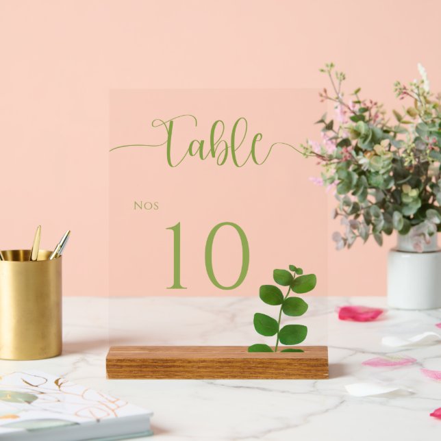 Panneau En Acrylique Mariage Green Chic (Mariage)