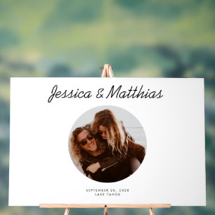 Panneau En Acrylique Mariage Livre d'invité Alternative Circle Photo