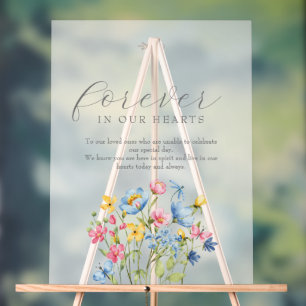 Panneau En Acrylique Mariage Mémorial Fleur Sauvage Bohème