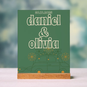 Panneau En Acrylique Mariage minimal Vosvos vert