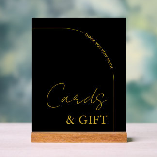 Panneau En Acrylique Mariage minimaliste moderne noir et or