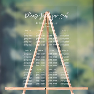 Panneau En Acrylique Mariage moderne moderne moderne - Carte de siège c