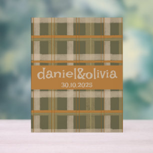 Panneau En Acrylique Mariage Motif écossais celte de Tartan