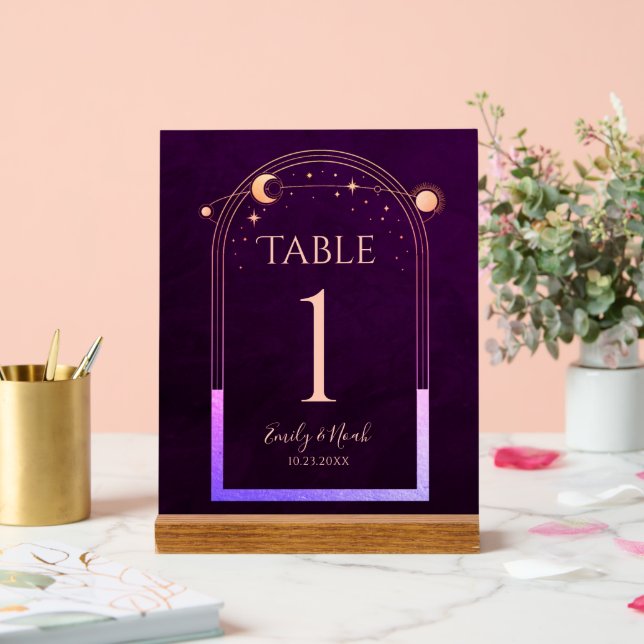 Panneau En Acrylique Mariage mystique arc-en-ciel Plum profond Sun Moon (Mariage)