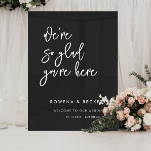 Panneau En Acrylique Mariage noir contemporain Tellement content que tu