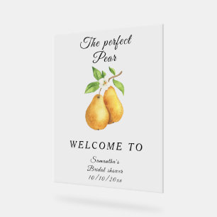Panneau En Acrylique Mariage Parfait Poire Bienvenue Shower de Mariée