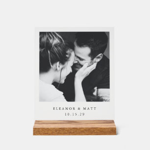 Panneau En Acrylique Mariage Photo Couple Minimaliste Personnalisé Tran