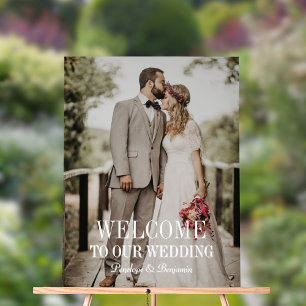Panneau En Acrylique Mariage Photo de Bienvenue Moderne