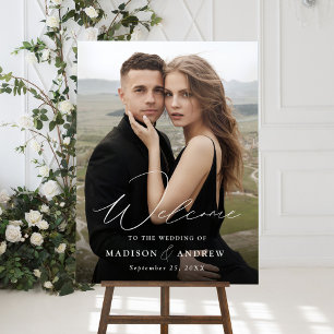 Panneau En Acrylique Mariage photo design élégant et moderne Bienvenue