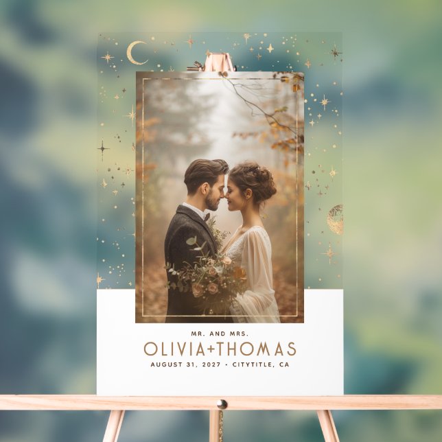 Panneau En Acrylique Mariage Photo M. et Mme Elegant Gift (Neutre)