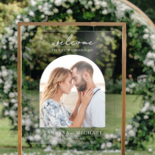Panneau En Acrylique Mariage photo simple et élégant