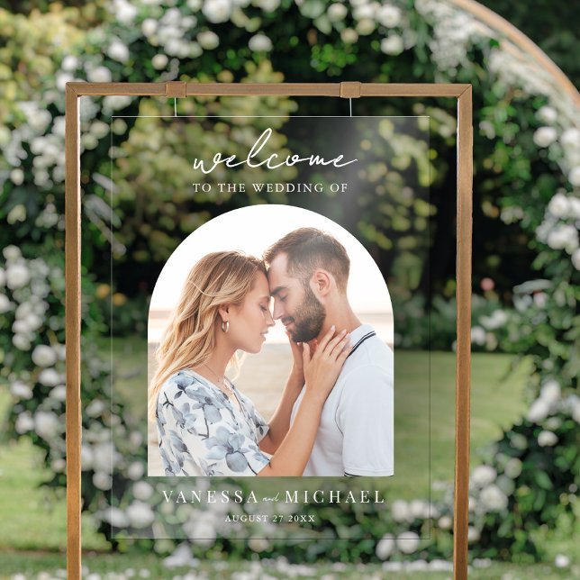 Panneau En Acrylique Mariage photo simple et élégant (Créateur téléchargé)