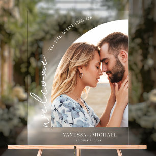 Panneau En Acrylique Mariage photo simple et élégant