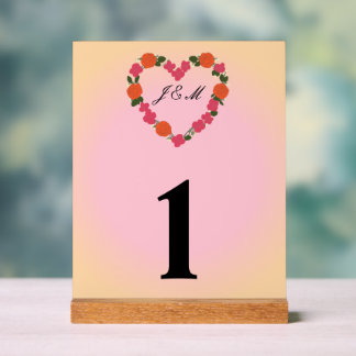 Panneau En Acrylique mariage rose et orange