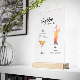 Panneau En Acrylique Mariage Signature Boire Ses et Ses