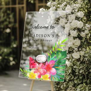 Panneau En Acrylique Mariage Tropical Floral Paradisiaque