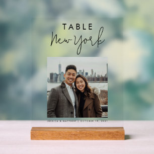 Panneau En Acrylique Mariage Voyage Destination Photo personnalisée