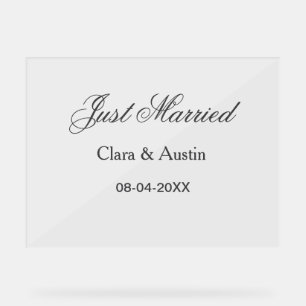 Panneau En Acrylique Mariés add nom du couple date année simulation de