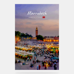 Panneau En Acrylique Marrakech, Maroc - Place Jemaa el Fnaa