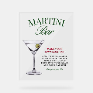 Panneau En Acrylique Martini Bar Green & Red Classy