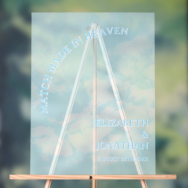 Panneau En Acrylique Match Made In Heaven Wedding (Neutre)