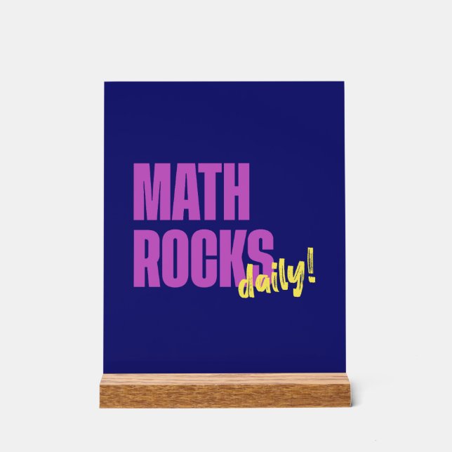 Panneau En Acrylique Math Rocks Enseignant quotidien (Recto)