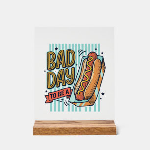Panneau En Acrylique Mauvaise Journée Hot Dog Retro Vector Conception d