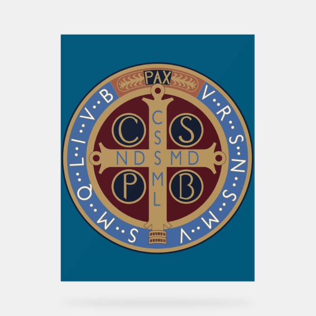 Panneau En Acrylique Médaille de saint Benoît (Recto)