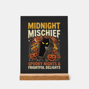 Panneau En Acrylique Méfait de cimetière d'Halloween