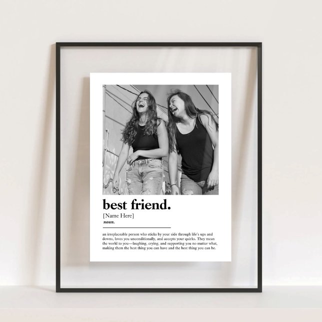 Panneau En Acrylique Meilleur Ami Fun Dictionnaire Définition avec Phot (Best Friend Fun Dictionary Definition with Photo Acrylic Sign)