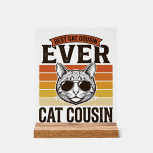 Panneau En Acrylique Meilleur Cousin Chat Ever Création de Chemise Vint