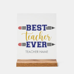 Panneau En Acrylique Meilleur enseignant personnalisé jamais - Cadeau C