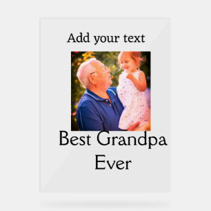 Panneau En Acrylique Meilleur grand-père jamais grand-père photo cadeau