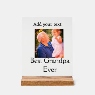Panneau En Acrylique Meilleur grand-père jamais grand-père photo cadeau