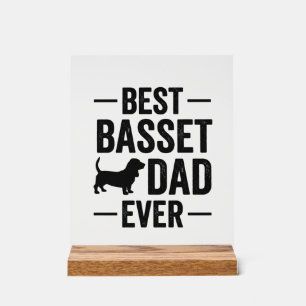 Panneau En Acrylique Meilleur Papa Basset Ever Vintage Gravure T-Shirt