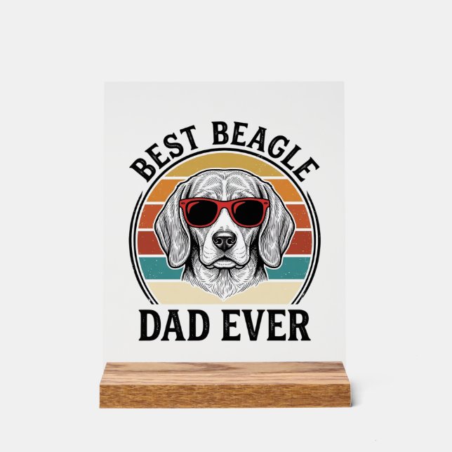 Panneau En Acrylique Meilleur Papa Beagle de Tous les Temps Design de C (Recto)