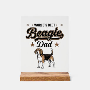 Panneau En Acrylique Meilleur Papa Beagle du Monde Chien Vintage