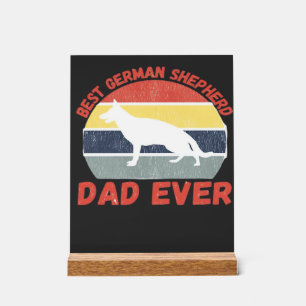 Panneau En Acrylique Meilleur papa Berger Allemand de tous les temps ci