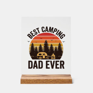 Panneau En Acrylique Meilleur Papa de Camping Vintage Design de Camping