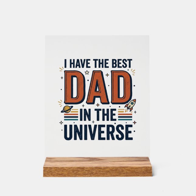 Panneau En Acrylique Meilleur papa de l'univers conception vectorielle  (Recto)