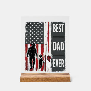 Panneau En Acrylique Meilleur Papa De Tous Les Temps Drapeau De Pêche D