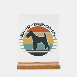 Panneau En Acrylique Meilleur Papa Fox Terrier Ever Chemise Vintage Chi