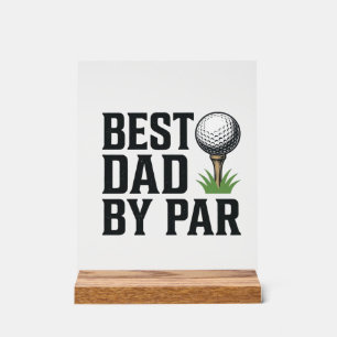 Panneau En Acrylique Meilleur Papa Par Golf Fête Des Pères Design Vinta