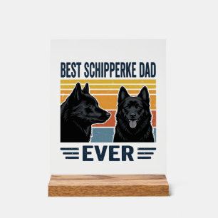 Panneau En Acrylique Meilleur Papa Schipperke Jamais Design Vectoriel R