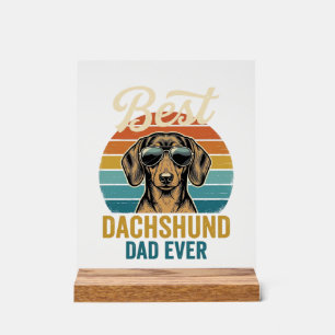 Panneau En Acrylique Meilleur papa teckel de tous les temps Design de t