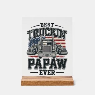 Panneau En Acrylique Meilleur Papaw de camionnage jamais Vintage vecteu