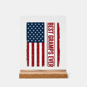 Panneau En Acrylique Meilleur Papi Patriote Drapeau Vector Design_1
