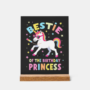 Panneau En Acrylique Meilleure amie de la princesse de l'anniversaire f
