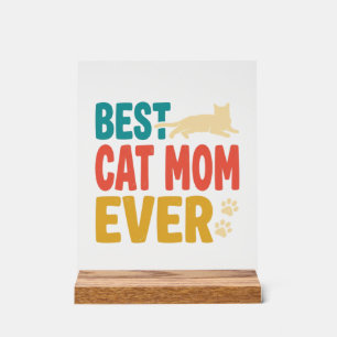 Panneau En Acrylique Meilleure Maman de Chat Vintage Design de Amateur