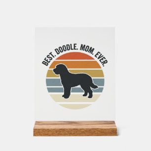 Panneau En Acrylique Meilleure maman Doodle vintage pour chiens design_